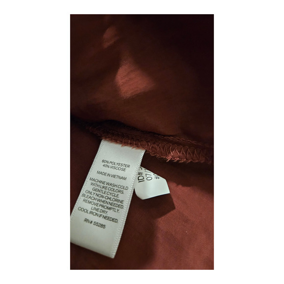 Express Women's Size Small Red Long Sleeve Button Up Shirt - Picture 4 of 8